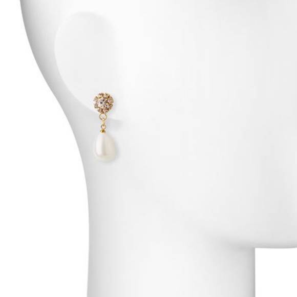 New Fragments Crystal Pearly Drop Earrings - Picture 2 of 2